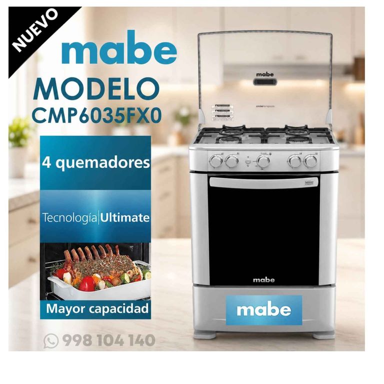 Cocina a Gas de 4 Hornillas CMP6035FX0 - Croma