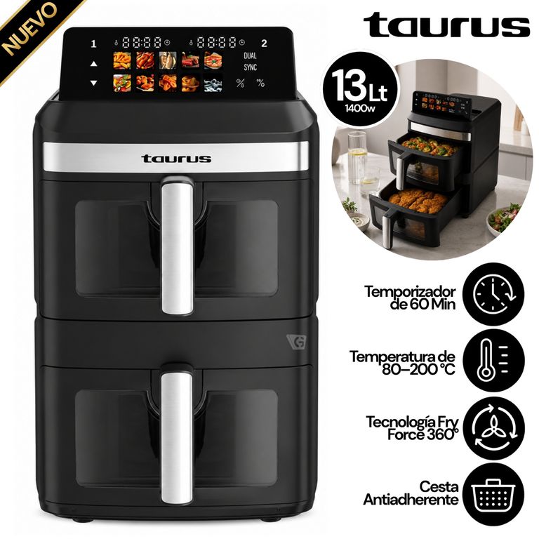 Freidora de Aire Mod. Duo Air Tower 13 L