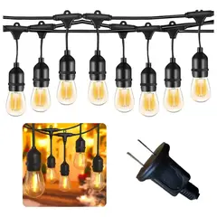 GENERICO - LUCES GUIRNALDAS DE 10MTRS CON 20 FOCOS CON ENCHUFE PARA EXTERIORES BALCON TERRAZAS JARDIN FIESTA