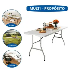GENERICO - Mesa Plegable Portátil Tipo Maletín Multipropósito 180cm COD Z-180C