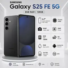 SAMSUNG - Celular Galaxy S25 FE 5G 8GB RAM 128GB NEGRO / NEGRO / NEGRO