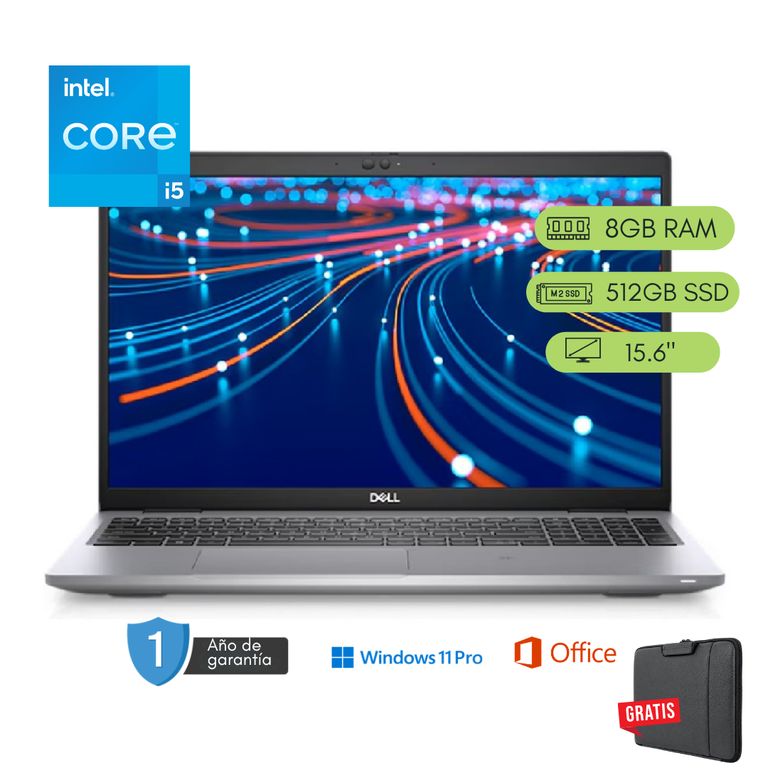 Laptop Latitude 5520 Core i5 11va 8GB RAM 512 GB SSD Reacondicionada
