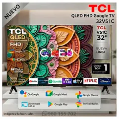 TCL - Televisor Smart TV 32´´ QLED FHD Google TV 32V51C - Modelo Nuevo