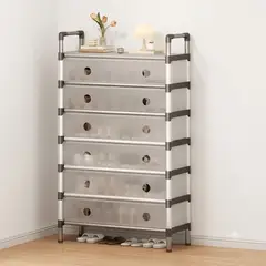 GENERICO - Organizador de Calzado Armable de 6 Niveles con Cubiertas Antipolvo – 63 x 28 x 140 cm