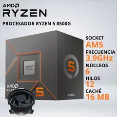 RYZEN - PROCESADOR 5 8500G 3.9/5.0 GHz 16MB AM5 GRAFICOS RADEON 740M FAN-COOLER - 036232
