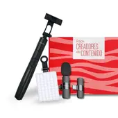 KUZLER - Pack Luz Led Selfie + Trípode 156m Ansun + Micrófono tipo C