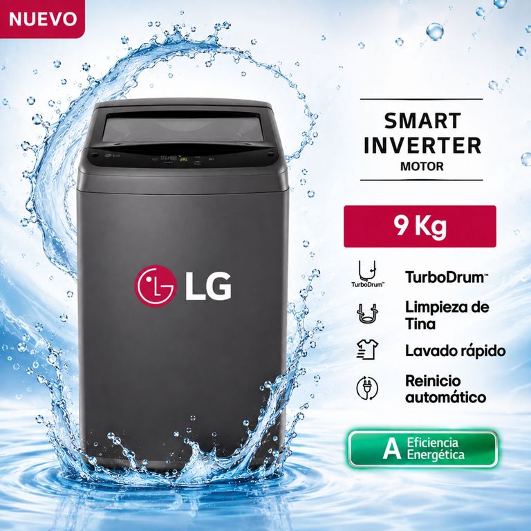 Lavadora Carga Superior 9 kg WT9BVTB Negro Claro