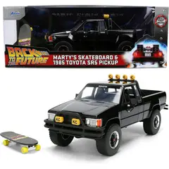 JADA TOYS - Auto Escala Volver al futuro 1985 Toyota SR5 Pickup con Patineta 1-24 Back To The Future