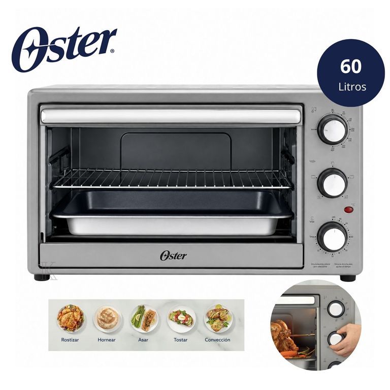 Horno Eléctrico XL 60 Litros con Convección y Rostizador TSSTTV60MNS Gris