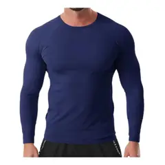 GENERICO - Polo Deportivo Manga Larga - Color Azul Marino