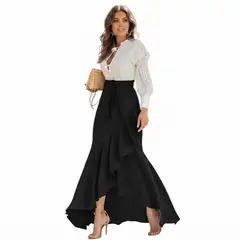 GENERICO - Falda Sallyu -Diseño Cruzado con Abertura