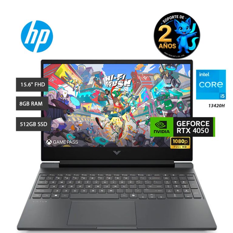 Laptop VICTUS 15-FA2018LA,CORE I5,8GB RAM,512GB,RTX 4050 6GB,15.6″