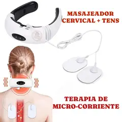 OEM - Masajeador Cervical Micro-Corriente + 2 parches TENS - RECARGABLE