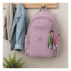 ROHS - Mochila Casual Rosa Compacta Con Compartimentos, Bolsillo Frontal Y Correas Ajustables