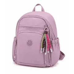 ROHS - Mochila Casual Rosa Compacta Con Compartimentos, Bolsillo Frontal Y Correas Ajustables