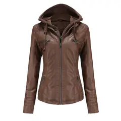 GIOIO - Chaqueta Efecto Cuero Mujer