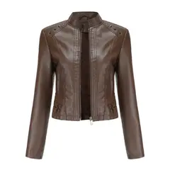 GIOIO - Chaqueta Efecto Cuero Mujer