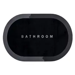 GENERICO - Alfombra de Baño Absorbente Secado Rapido Azul Marino con Gris