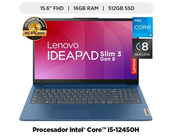 IDEAPAD SLIM 3 15IAH8 INTEL CORE I5-12450H 16GB 512GB SSD 15.6 FHD WIN 11