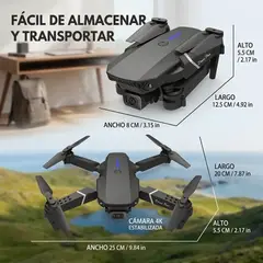 GENERICO - Drone Plegable E88 con Cámara 4K Estabilizada, Mando y Estuche