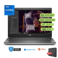Dell - Laptop Precision 7750 Core i7 10ma 8GB RAM 256 GB SSD 16GB Video Reacondicionada