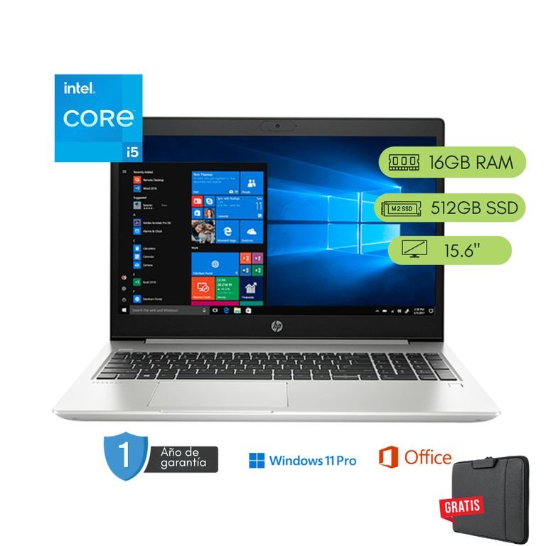 Laptop ProBook 450 G7 Core i5 10ma 16GB RAM 512 GB SSD Reacondicionada