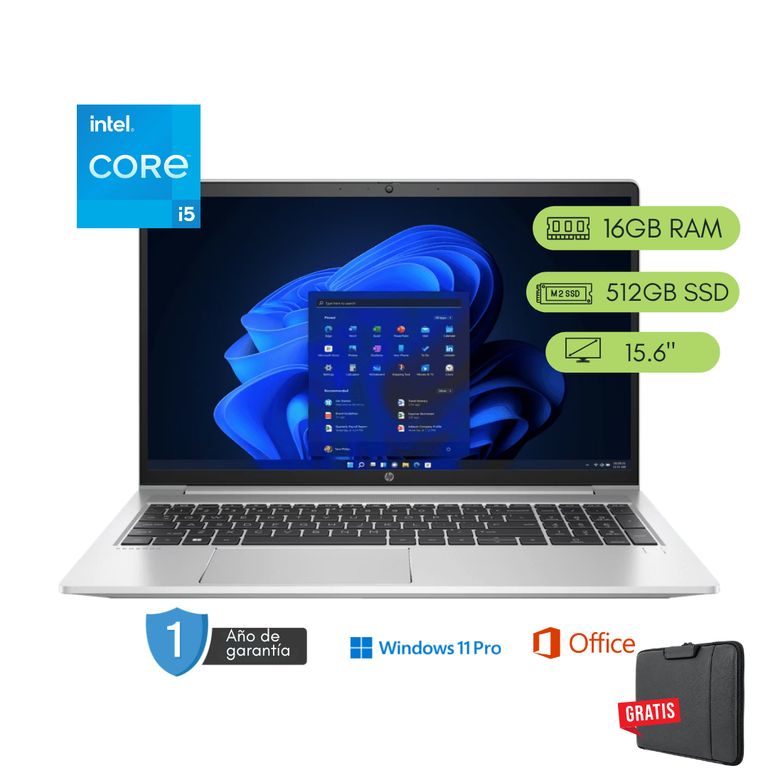 Laptop ProBook 450 G9 Core i5 12va 16GB RAM 512 GB SSD Reacondicionada