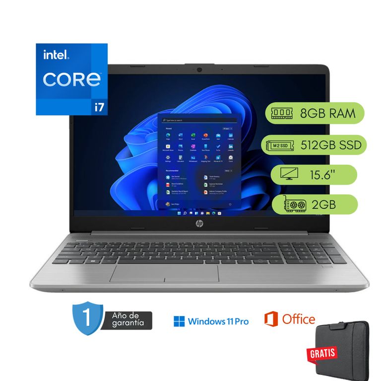 Laptop 250 G8 Core i7 10ma 8GB RAM 512 GB SSD 2GB Video Reacondicionada