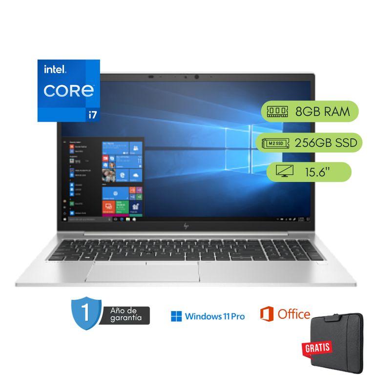 Laptop EliteBook 850 G7 Core i7 10ma 8GB RAM 256 GB SSD Reacondicionada