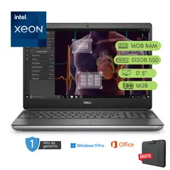 Dell - Laptop Precision 7750 Xeon 16GB RAM 512 GB SSD 16GB Video Reacondicionada