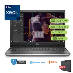 Dell - Laptop Precision 7750 Xeon 8GB RAM 512 GB SSD 16GB Video Reacondicionada
