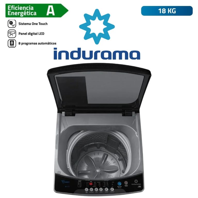 LAVADORA 18KG COLOR GRIS OSCURO MOD LRI-18DGR