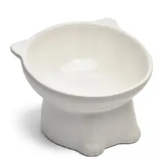 AMICATS - Plato Comedero Elevado Gatito Cerámica