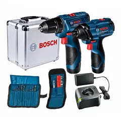 Bosch - Combo Taladro GSR 120-LI + Atornillador Impacto GDR 120-LI 12V + 23 Accesorios