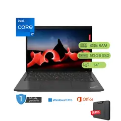 LENOVO - Laptop ThinkPad T14 Core i7 12va 8GB RAM 512 GB SSD Reacondicionada