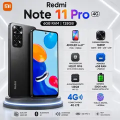 XIAOMI - Celular Redmi Note 11 Pro 4G 6GB RAM 128GB