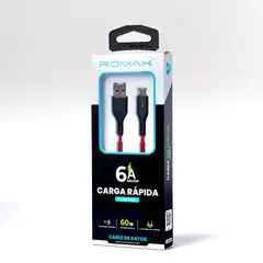 ROMAX - CABLE CARGA RAPIDA 6.0A 60W 100CM V8