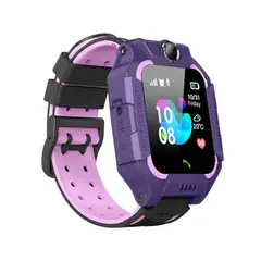 GENERICO - Smartwatch Niños Con Chip Q19 Lila Llamadas, Rastreo, Cámara y SOS