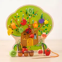 GENERICO - Juego de Motricidad Fina Árbol de Enhebrado de Madera Didáctico
