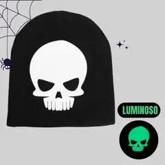 GENERICO - Beanie Calavera Esqueleton Luminoso Halloween - Niños y Adultos