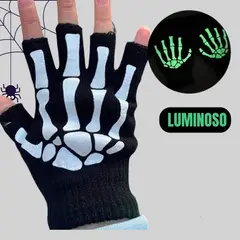 GENERICO - Guantes Calavera Esqueleton Luminoso Halloween - Niños y Adultos