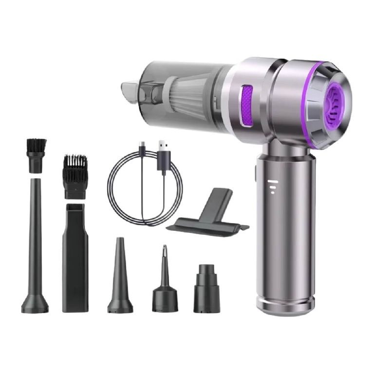 Mini Aspiradora Inalámbrica para Auto y Hogar 50W 2 en 1 con 8 Accesorios