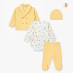 HORMIGUITA - AJUAR 4PZAS FUSIONADO OSITO AMARILLO