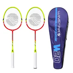 WINSTAR - RAQUETAS BÁDMINTON ALUMINIO NIVEL INTERMEDIO 2PCS W20 AMARILLO ROJO