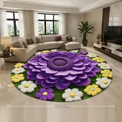 GENERICO - Alfombra Circular Grande 2mts de Diámetro para Sala o Dormitorio