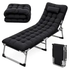 INSPIRA MARKET - Cama Portátil Plegable Reforzada con Colchón Desmontable 4 Posiciones para Descanso