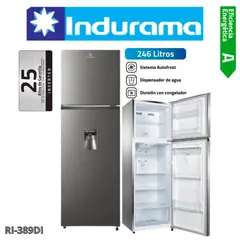INDURAMA - REFRIGERADORA 246LT COLOR CROMA C/ DISPENSADOR MOD RI-389DI