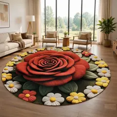 GENERICO - Alfombra Circular Grande 2mts de Diámetro para Sala o Dormitorio