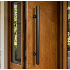 GENERICO - TIRADOR PARA PUERTA ACERO INOXIDABLE 60 CM NEGRO MATE