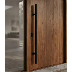 GENERICO - TIRADOR PARA PUERTA ACERO INOXIDABLE 100 CM NEGRO MATE